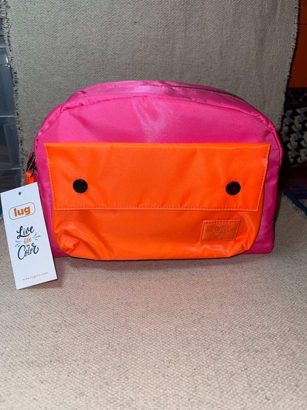Lug Towboat Toiletry Cosmetic case - NEW - Magenta/Coral